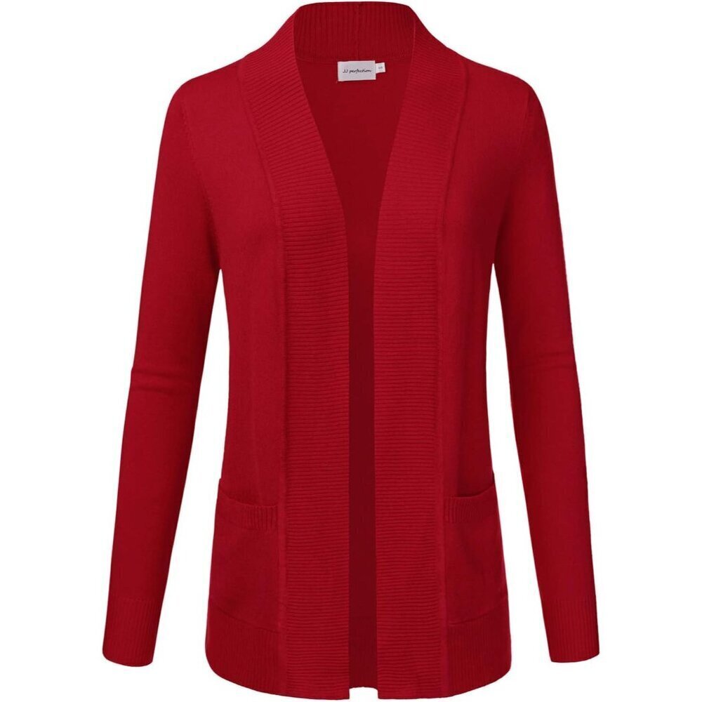 Open Front Knit Cardigan Womens Long Sleeve Pockets Casual Sweater